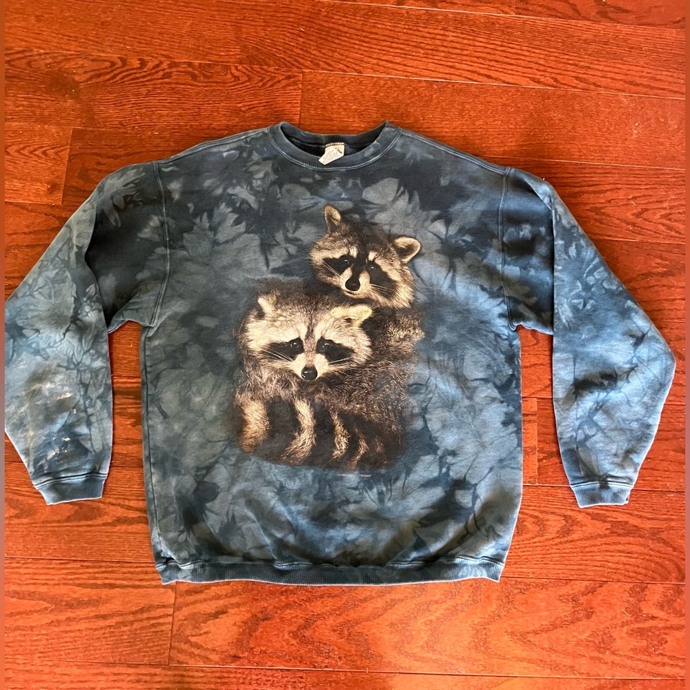 Vintage Raccoon Tie Dye Sweatshirt Made in USA